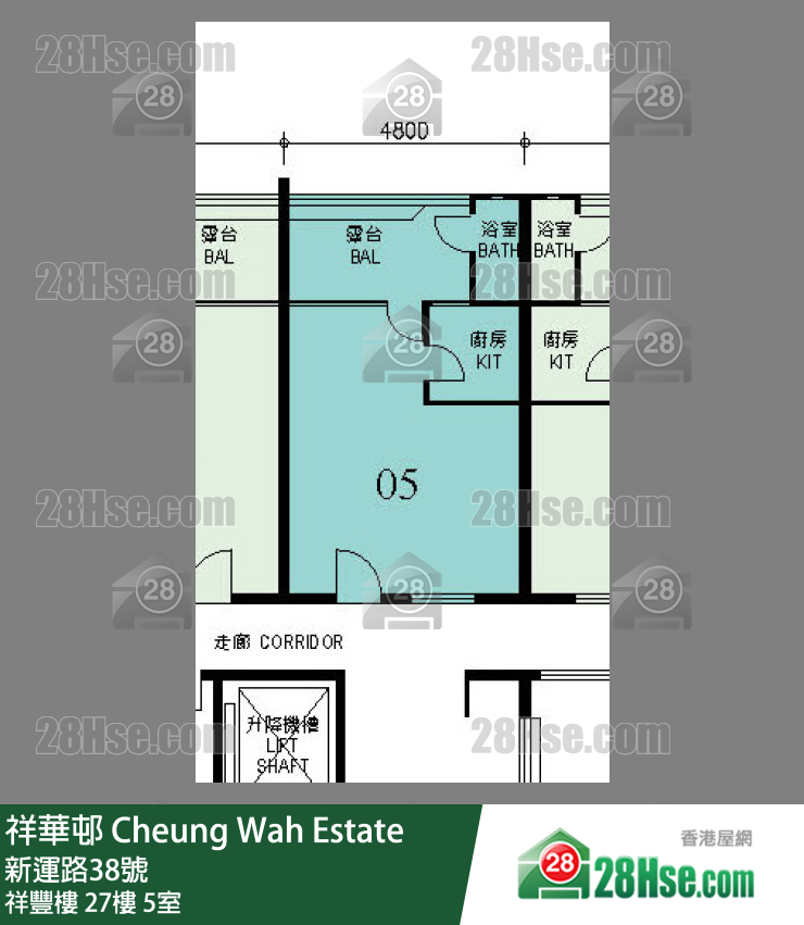 祥華邨 祥豐樓27樓 5室 平面圖