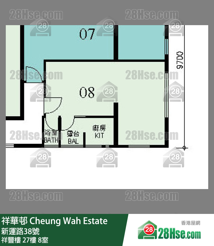 祥華邨 祥豐樓27樓 8室 平面圖