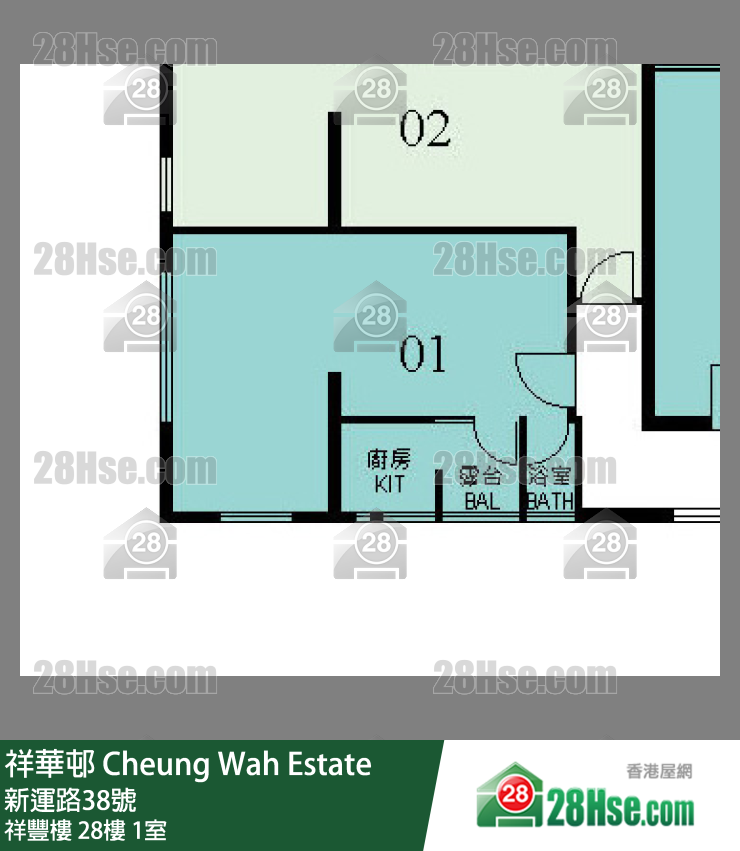 祥華邨 祥豐樓28樓 1室 平面圖