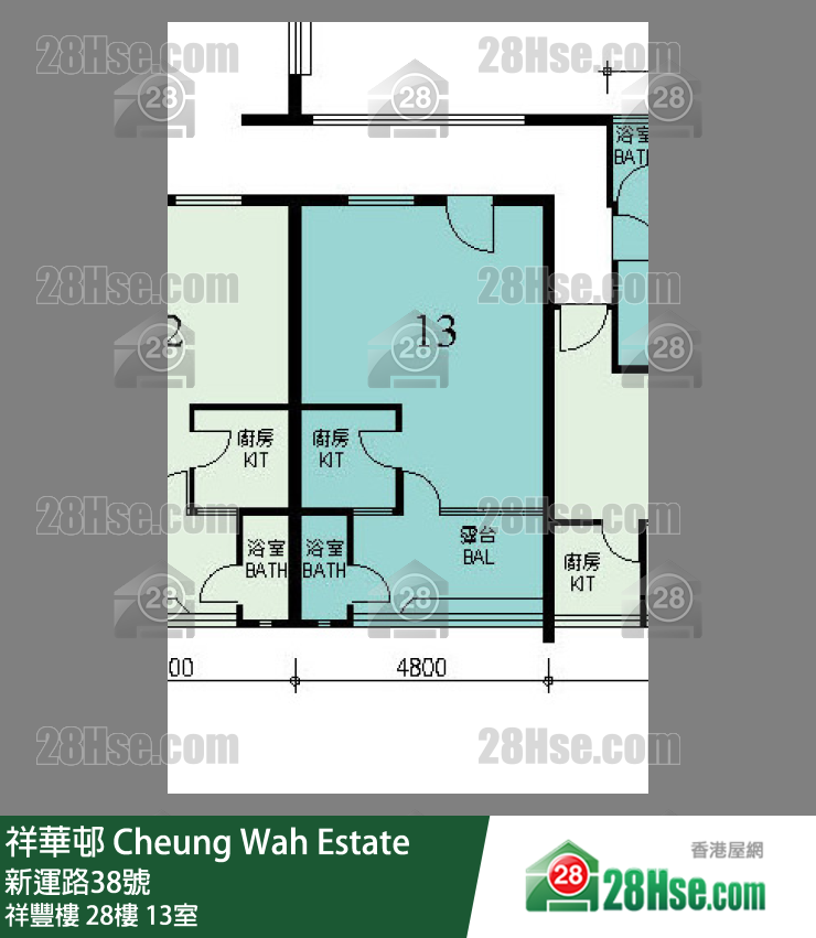 祥華邨 祥豐樓 28樓 13室 平面圖