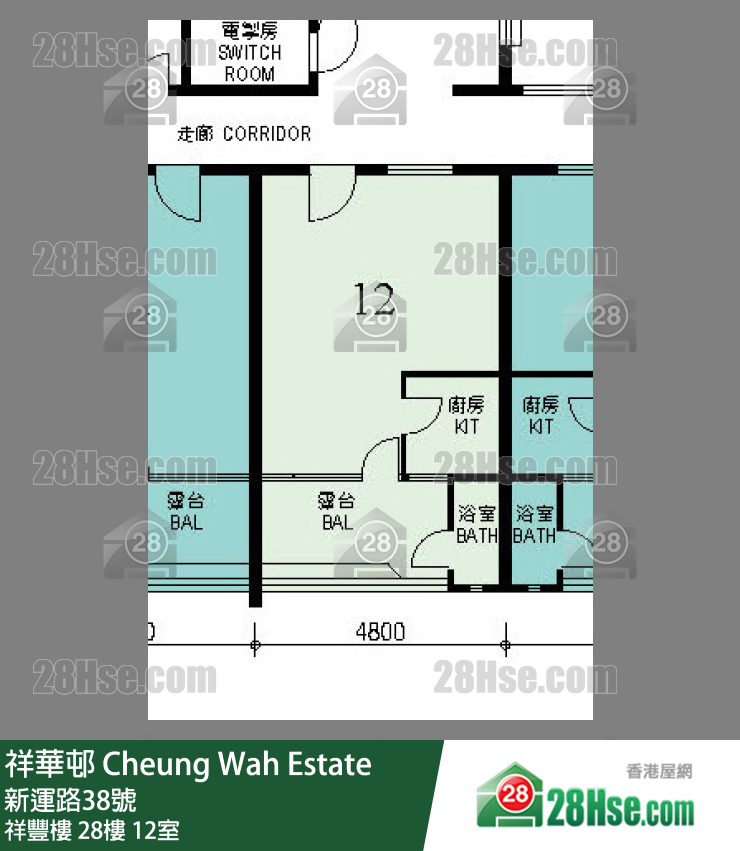祥华邨 祥丰楼28楼 12室 平面图