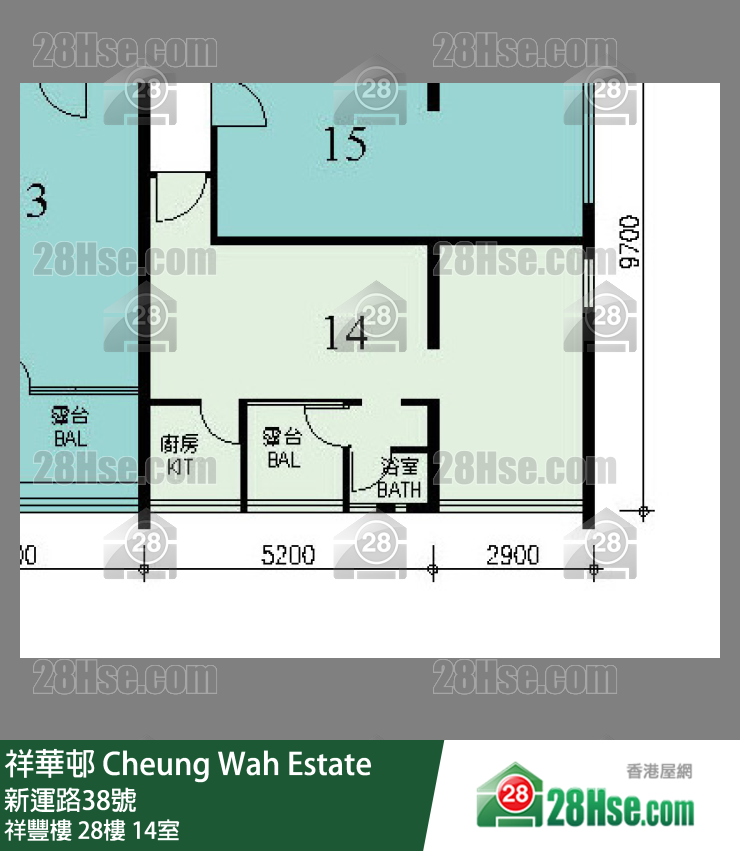祥華邨 祥豐樓28樓 14室 平面圖