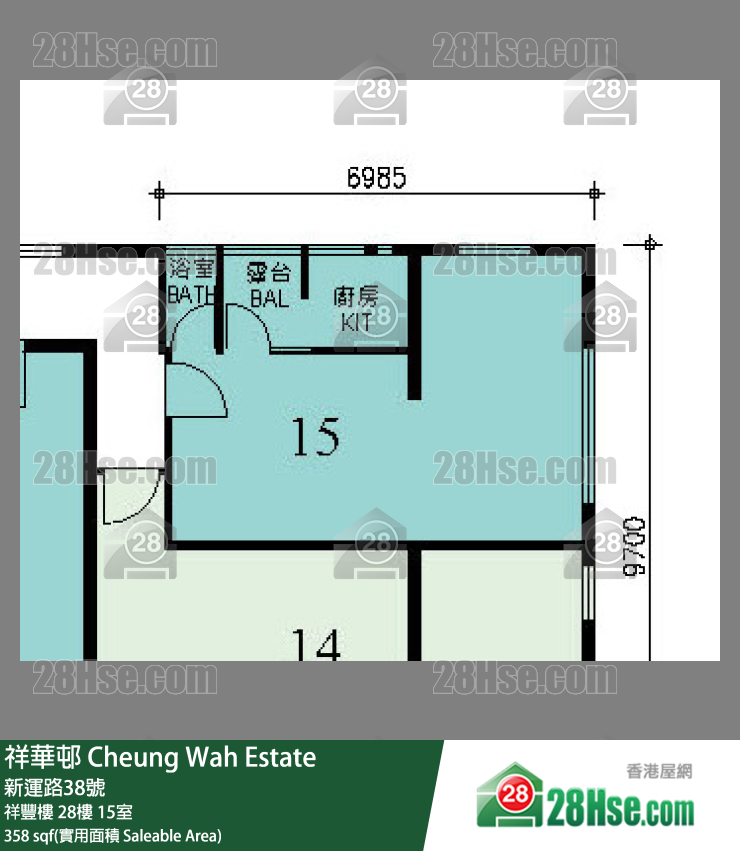 祥華邨 祥豐樓 28樓 15室 平面圖