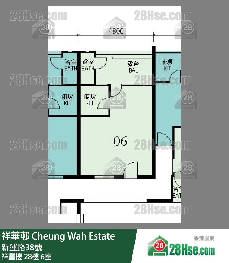 祥華邨 祥豐樓28樓 6室 平面圖