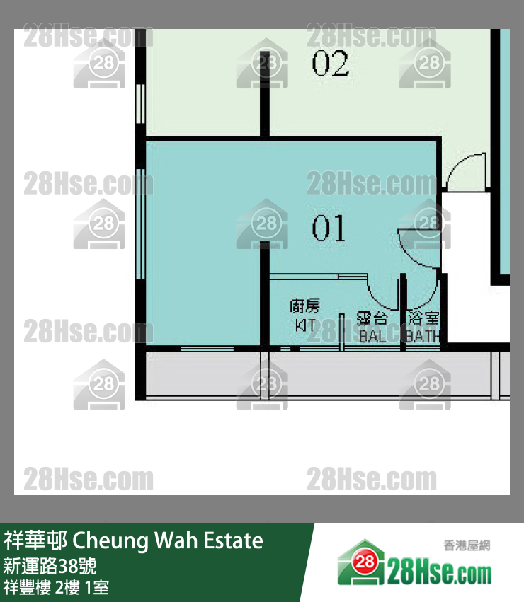 祥華邨 祥豐樓2樓 1室 平面圖