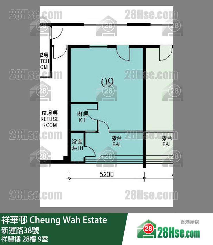 祥華邨 祥豐樓28樓 9室 平面圖