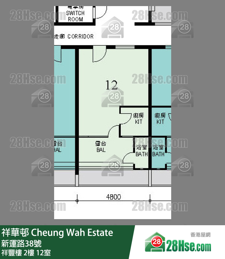 祥華邨 祥豐樓2樓 12室 平面圖