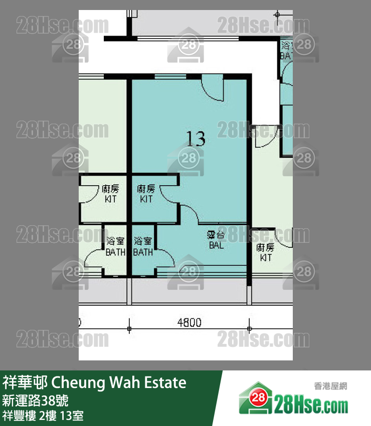祥华邨 祥丰楼2楼 13室 平面图