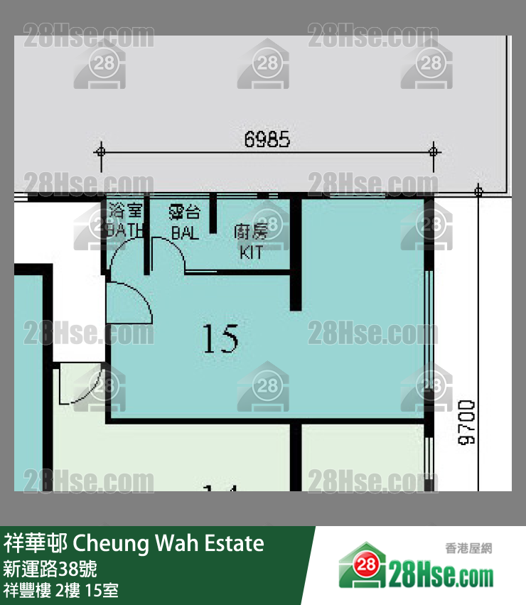 祥華邨 祥豐樓2樓 15室 平面圖