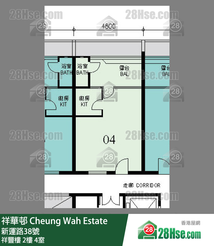 祥华邨 祥丰楼 2楼 4室 平面图