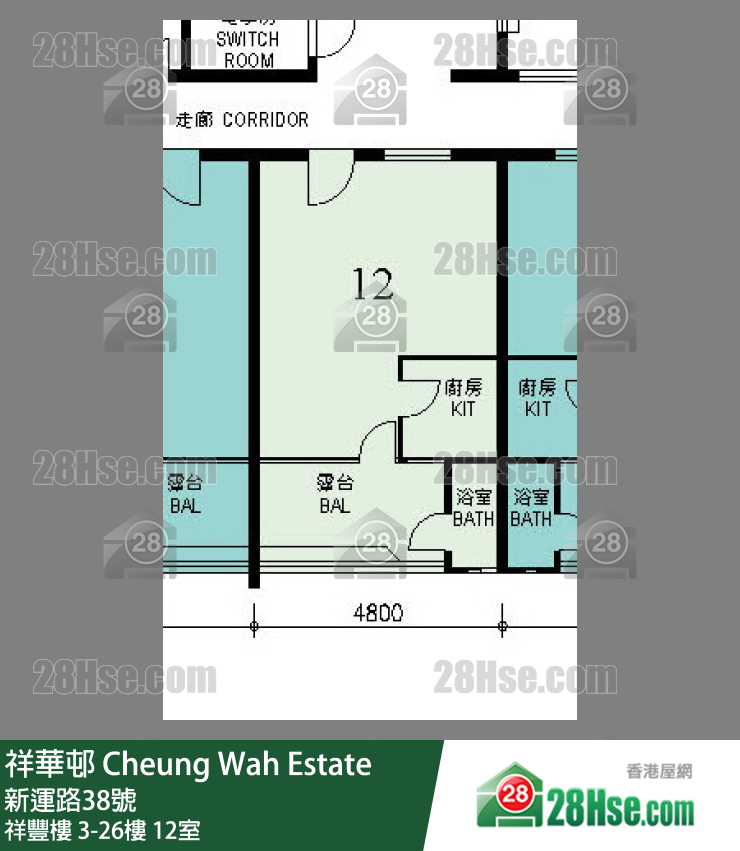 祥華邨 祥豐樓6樓 12室 平面圖