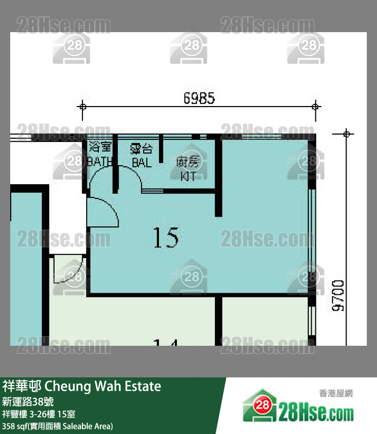 祥華邨 祥豐樓13樓 15室 平面圖