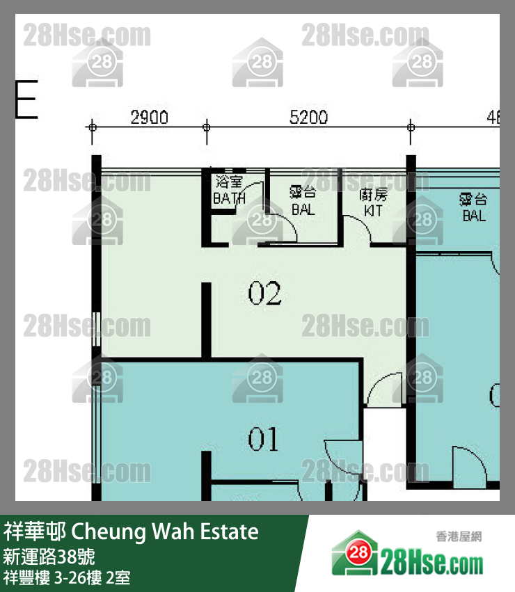 祥華邨 祥豐樓12樓 2室 平面圖