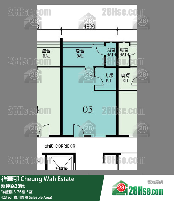 祥華邨 祥豐樓3樓 5室 平面圖