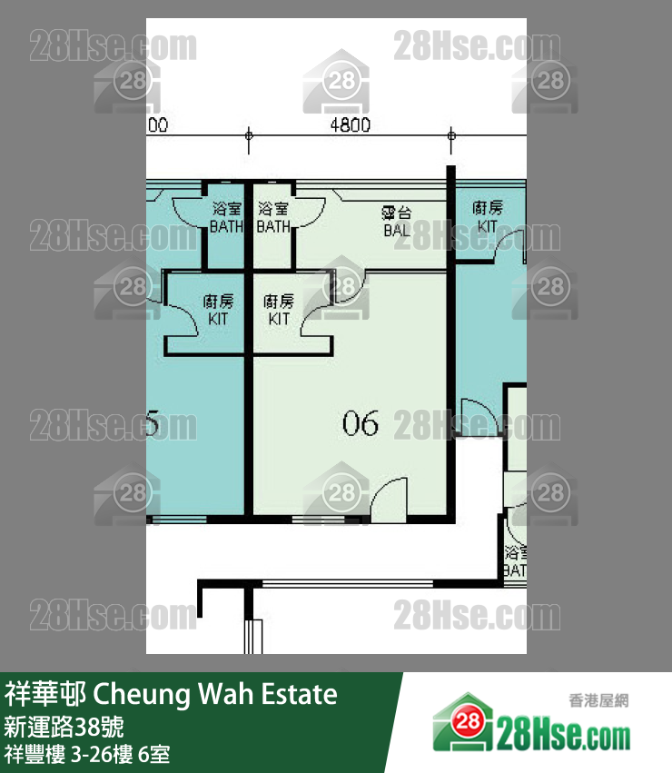 祥華邨 祥豐樓3樓 6室 平面圖