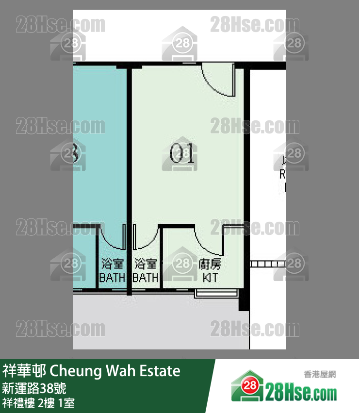 祥华邨 祥礼楼2楼 1室 平面图