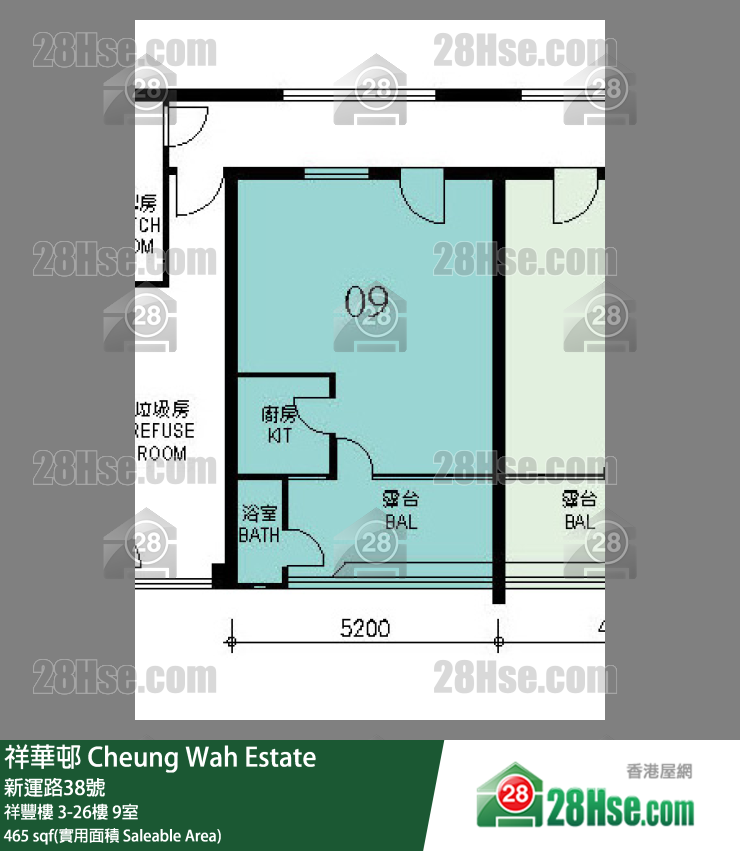 祥華邨 祥豐樓 4樓 9室 平面圖
