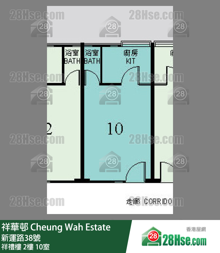 祥華邨 祥禮樓2樓 10室 平面圖