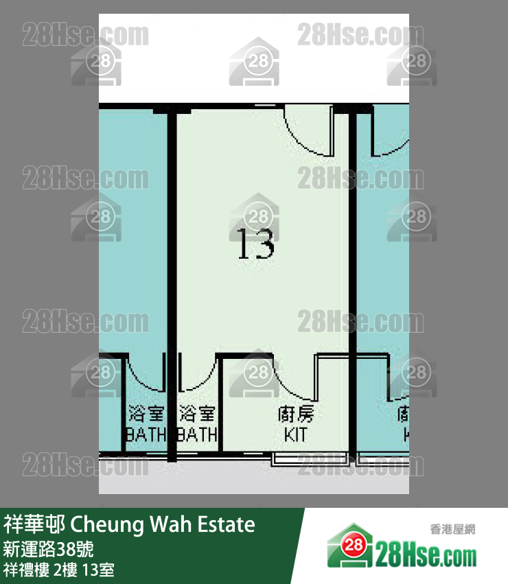 祥华邨 祥礼楼2楼 13室 平面图