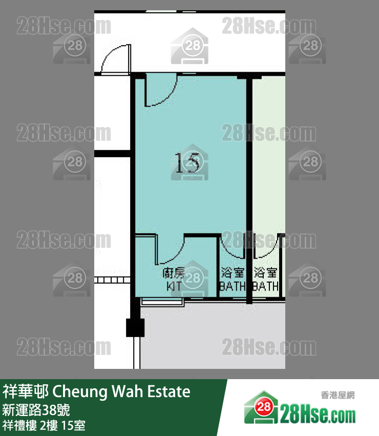 祥華邨 祥禮樓2樓 15室 平面圖