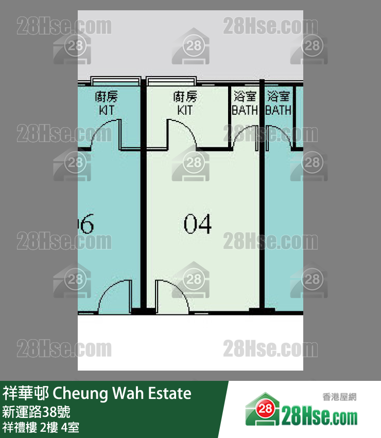 祥华邨 祥礼楼2楼 4室 平面图