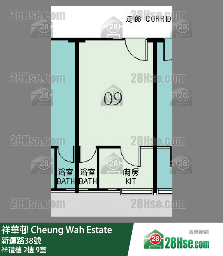 祥華邨 祥禮樓2樓 9室 平面圖