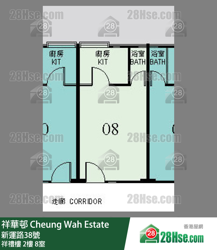 祥華邨 祥禮樓2樓 8室 平面圖