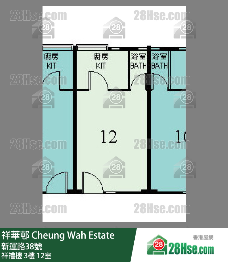 祥華邨 祥禮樓 3樓 12室 平面圖