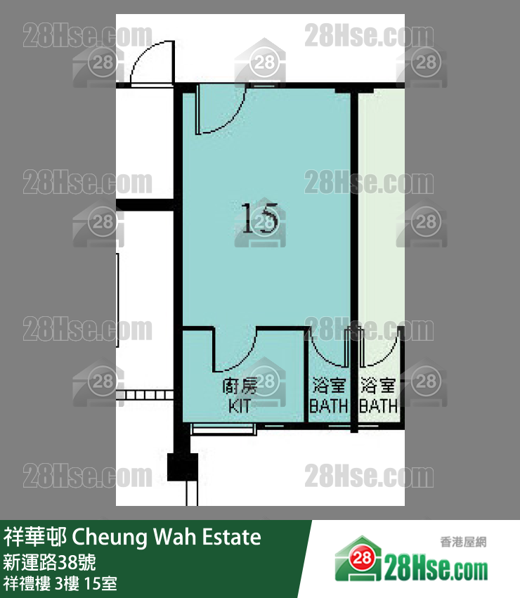祥华邨 祥礼楼3楼 15室 平面图