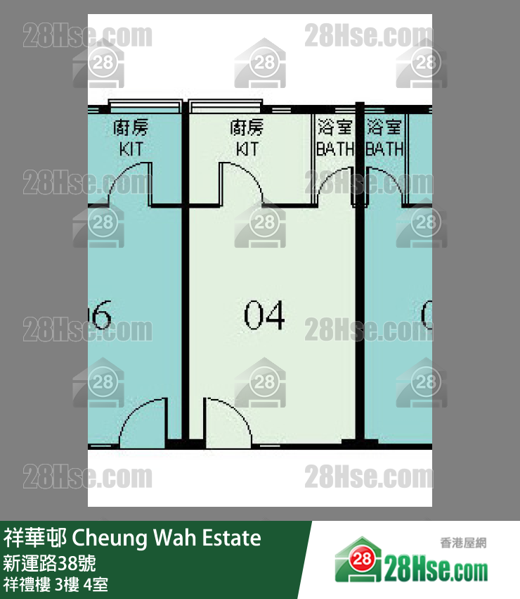 祥華邨 祥禮樓3樓 4室 平面圖