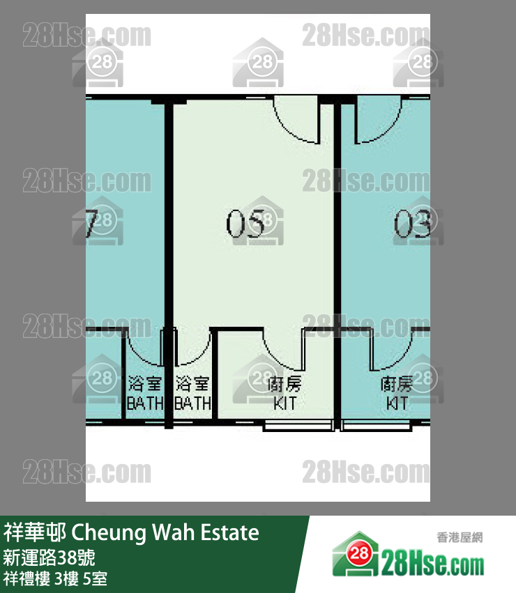 祥華邨 祥禮樓3樓 5室 平面圖