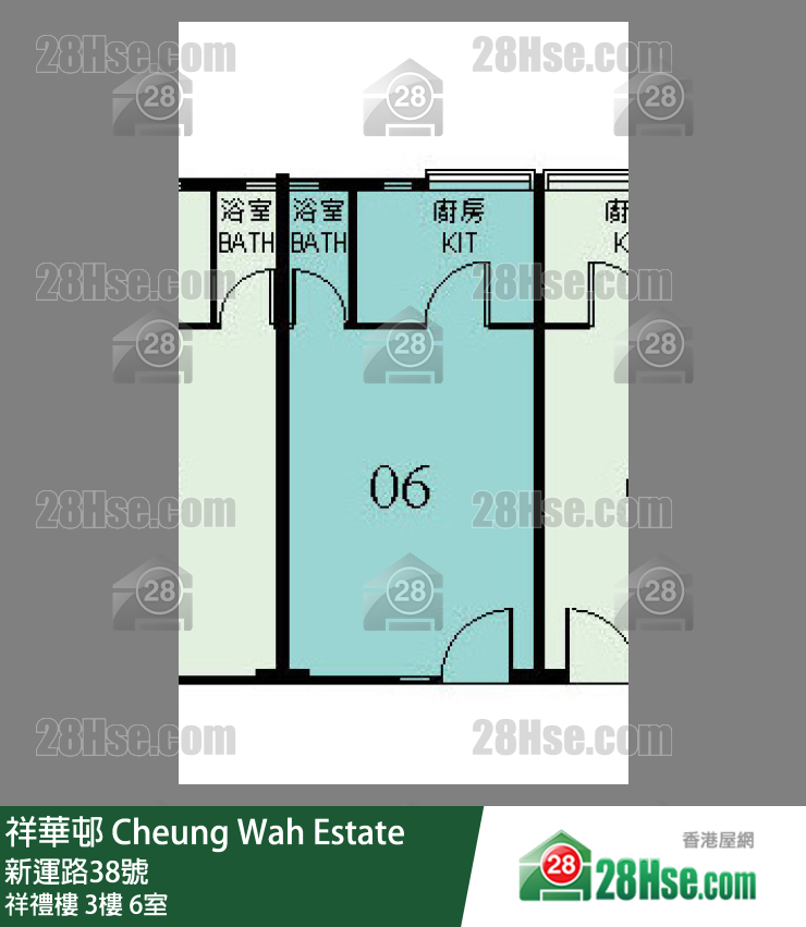 祥華邨 祥禮樓3樓 6室 平面圖