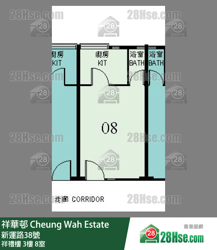 祥華邨 祥禮樓3樓 8室 平面圖