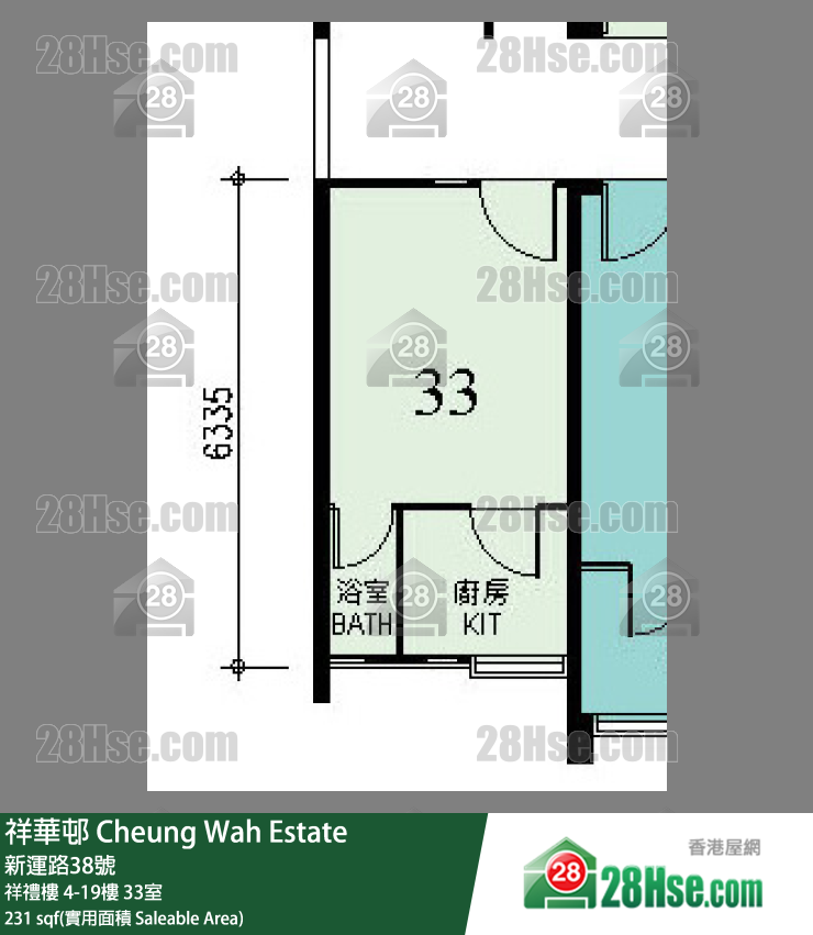 祥華邨 祥禮樓 10樓 33室 平面圖