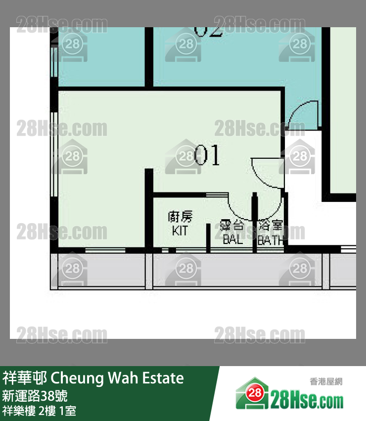祥華邨 祥樂樓 2樓 1室 平面圖