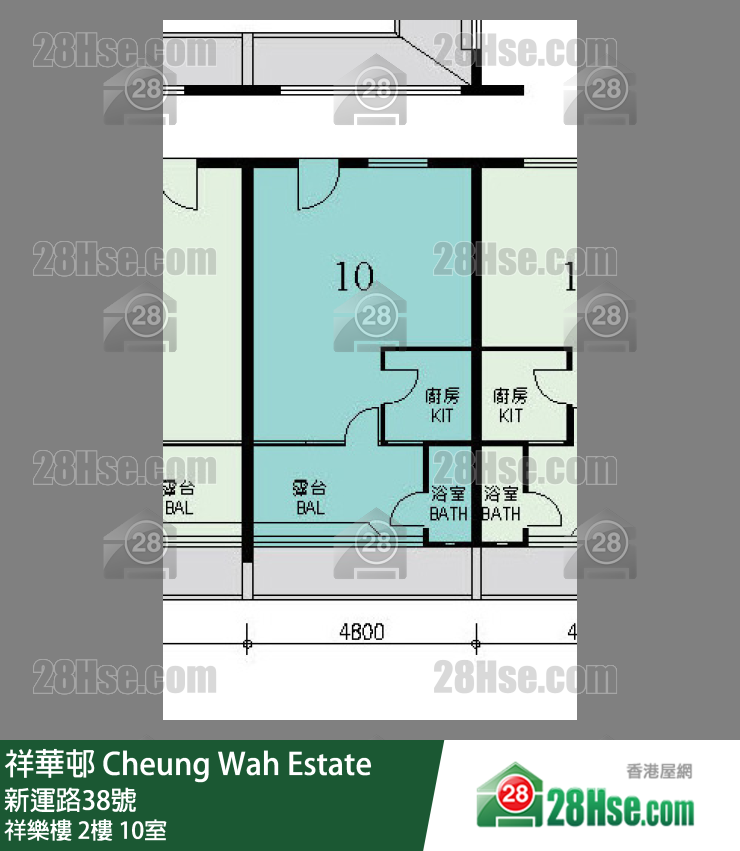 祥華邨 祥樂樓2樓 10室 平面圖