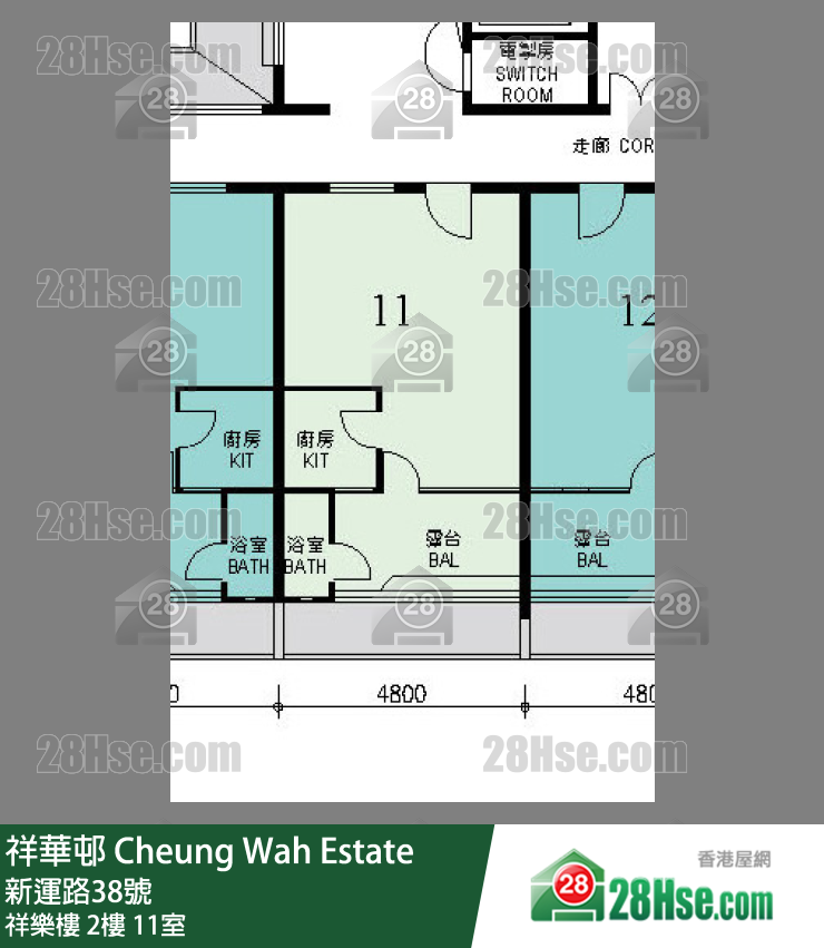 祥華邨 祥樂樓2樓 11室 平面圖