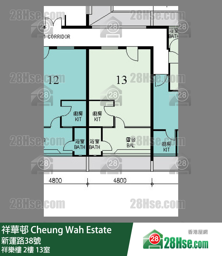 祥華邨 祥樂樓2樓 13室 平面圖