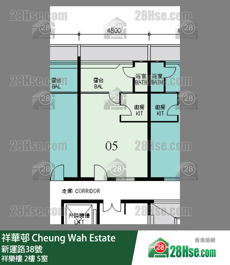 祥華邨 祥樂樓2樓 5室 平面圖