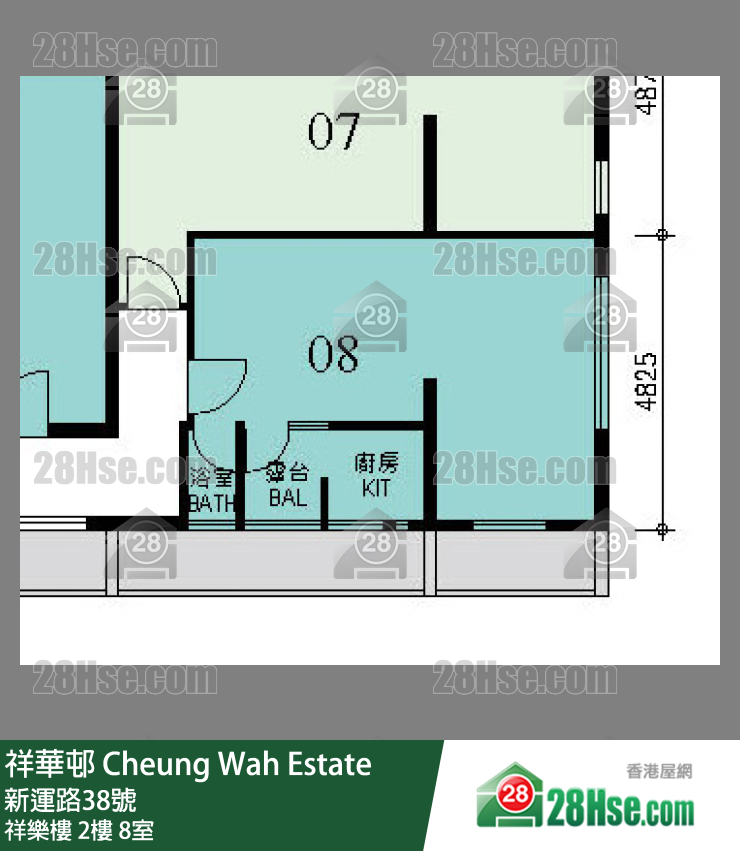祥華邨 祥樂樓2樓 8室 平面圖