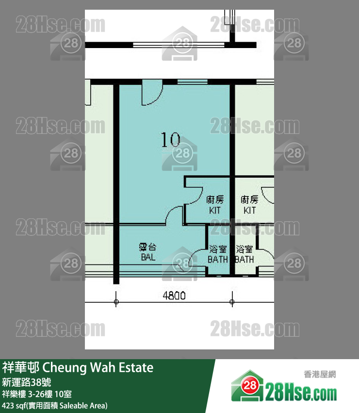 祥華邨 祥樂樓 19樓 10室 平面圖