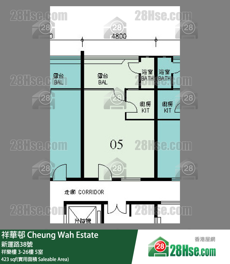 祥華邨 祥樂樓3樓 5室 平面圖
