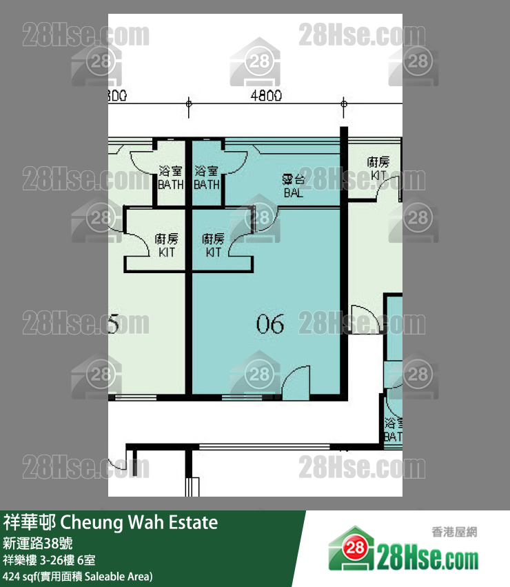 祥華邨 祥樂樓25樓 6室 平面圖