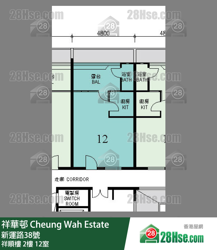 祥華邨 祥順樓2樓 12室 平面圖