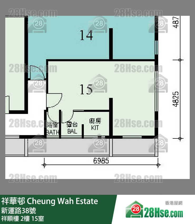 祥華邨 祥順樓2樓 15室 平面圖