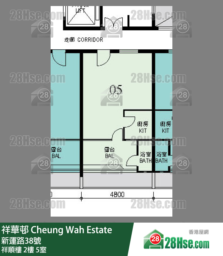 祥華邨 祥順樓2樓 5室 平面圖