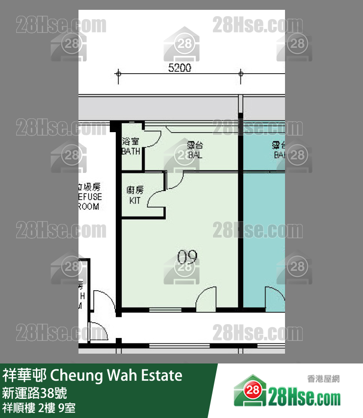 祥華邨 祥順樓2樓 9室 平面圖