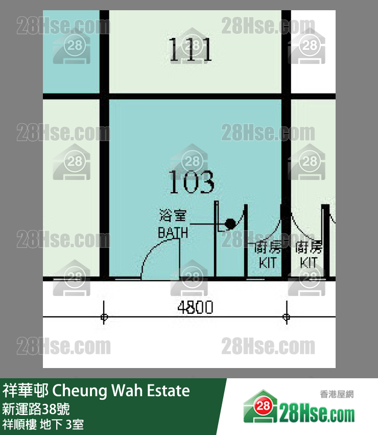祥華邨 祥順樓地下 3室 平面圖