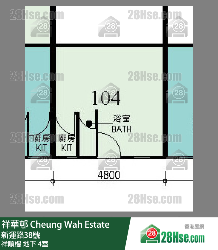 祥華邨 祥順樓地下 4室 平面圖