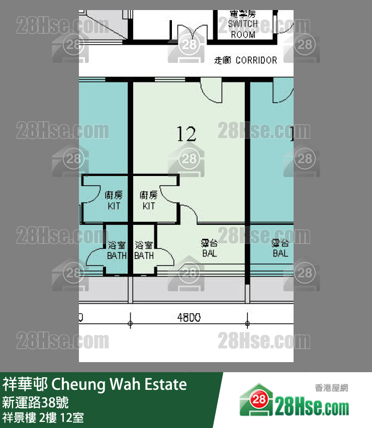 祥華邨 祥景樓2樓 12室 平面圖